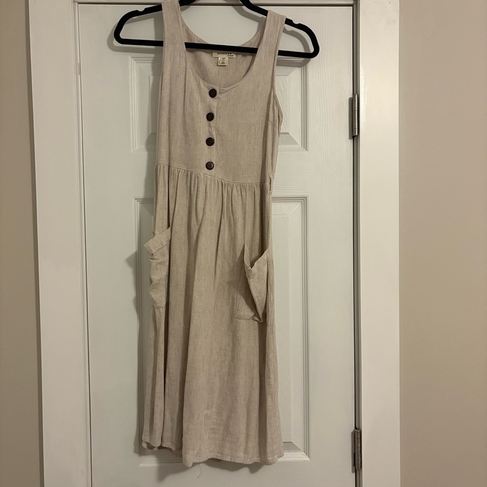 Monteau V Neck Dress with Pockets